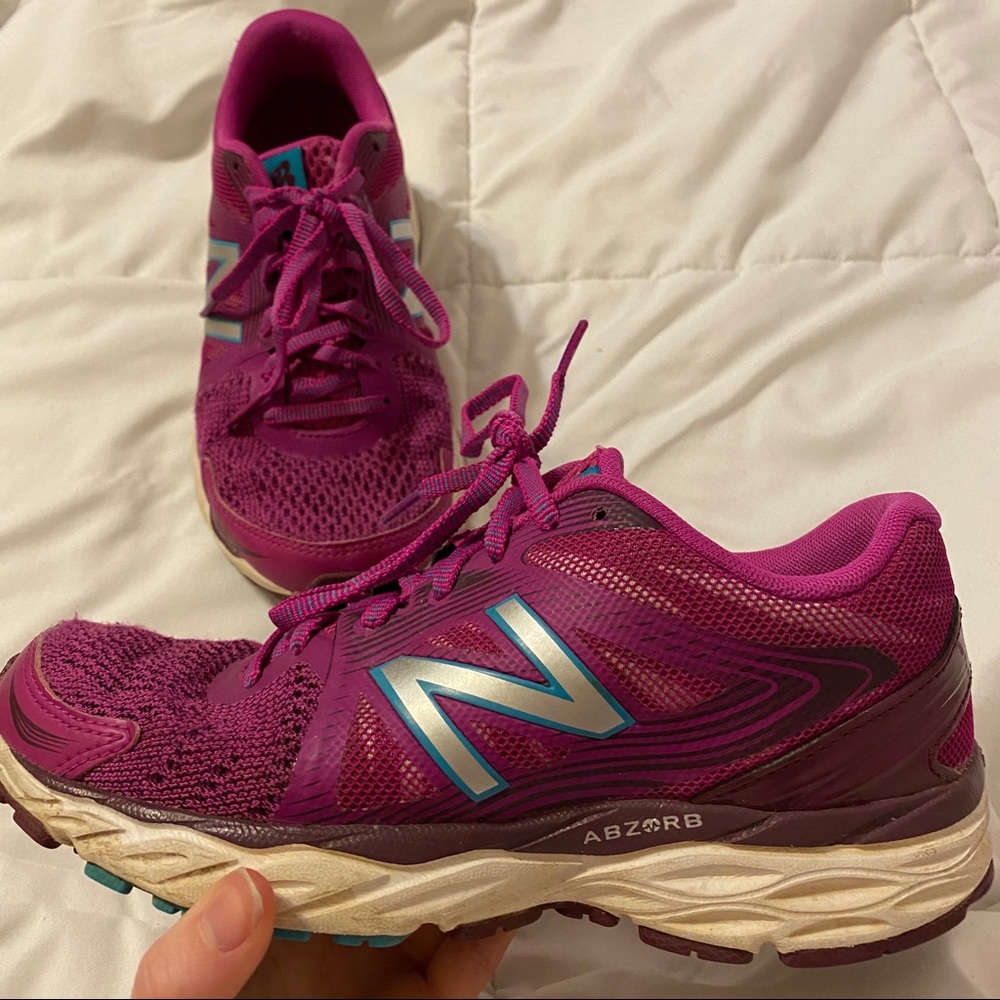New Balance fushia running shoes